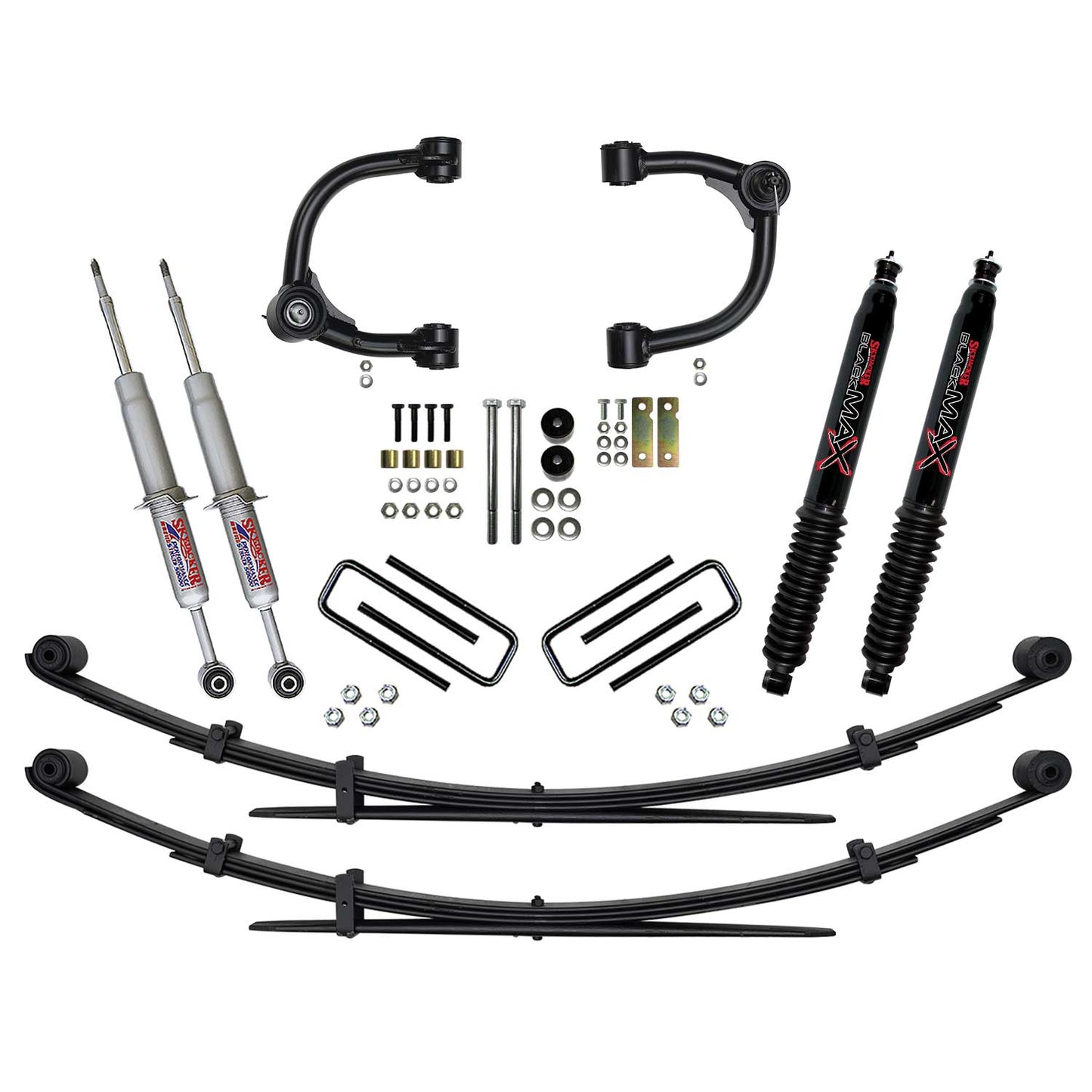 3 Inch Upper Control Arm Suspension Lift System with Front Struts Rear Leaf Springs and Black MAX Shocks 16-22 Toyota Tacoma Skyjacker