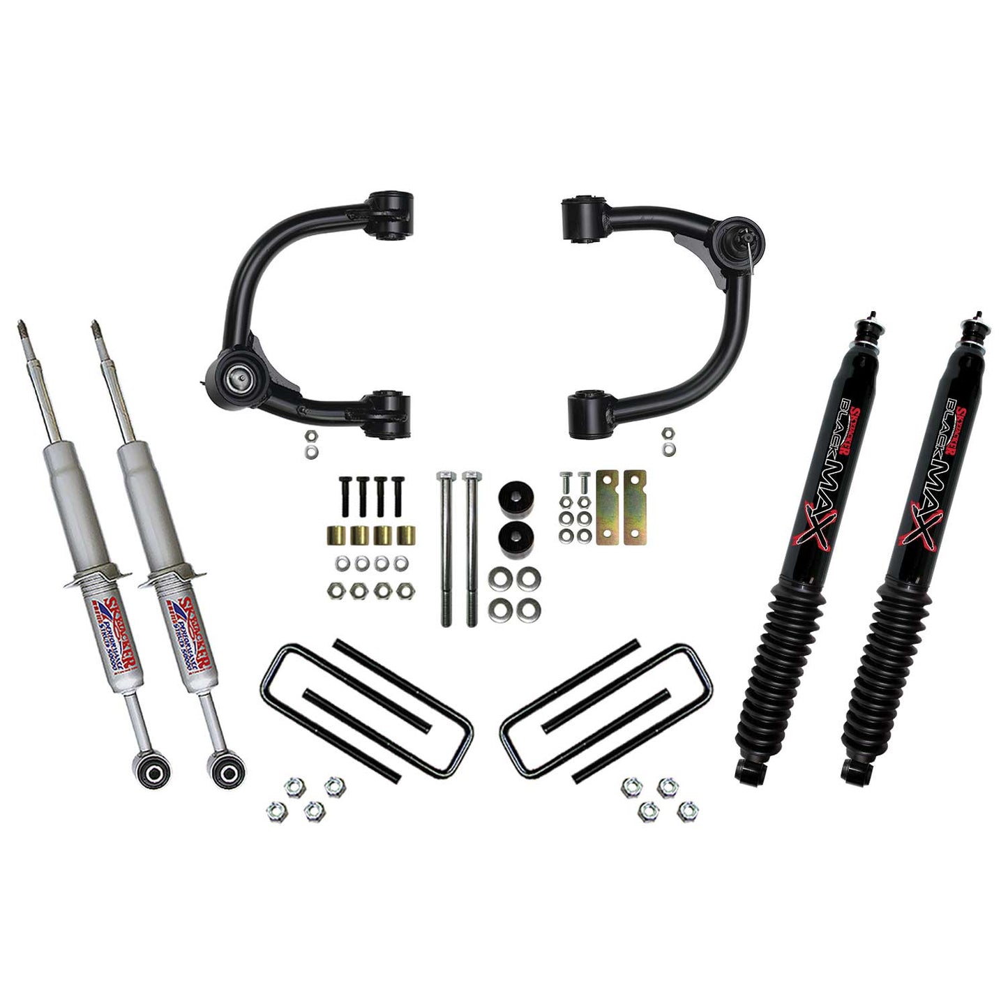 3 Inch Upper Control Arm Suspension Lift System with Front Struts Rear Leaf Springs and Black MAX Shocks 16-22 Toyota Tacoma Skyjacker