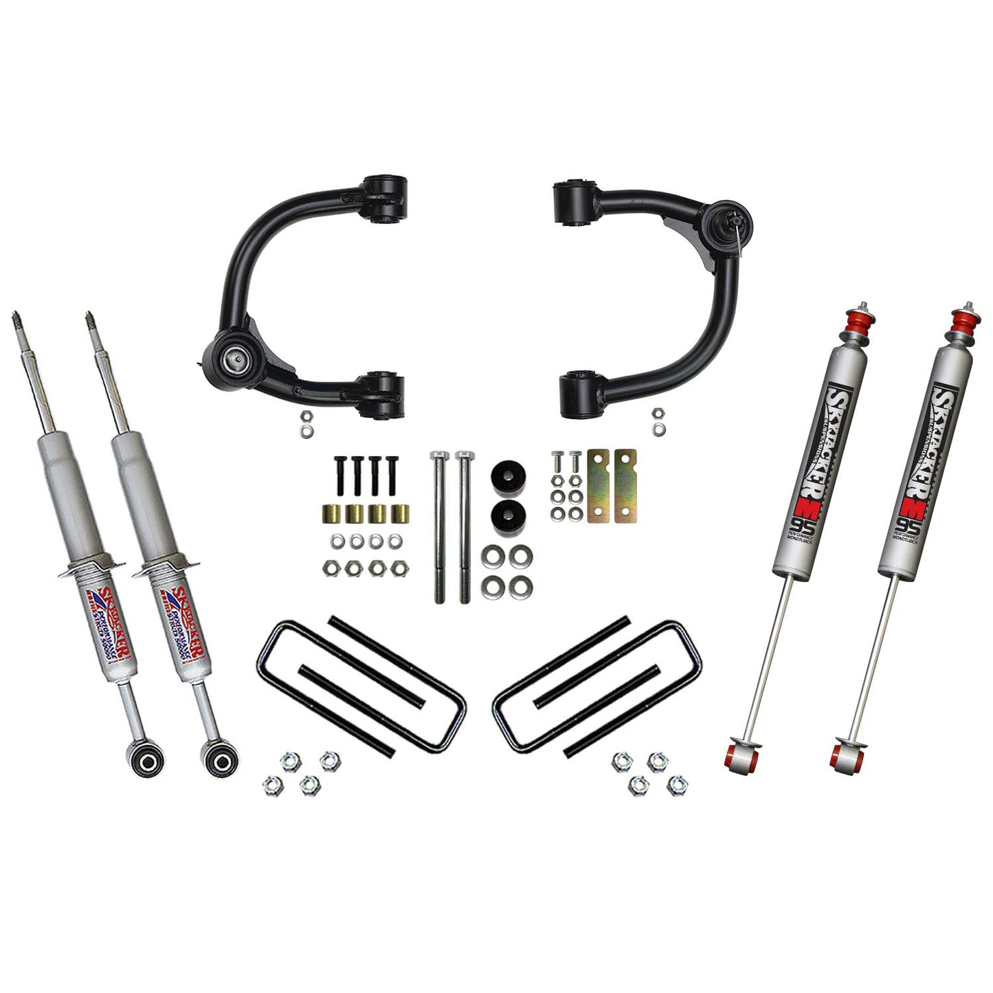 3 Inch Upper Control Arm Suspension Lift System with Front Struts Rear Leaf Springs and Rear M95 Monotube Shocks 16-22 Toyota Tacoma Skyjacker