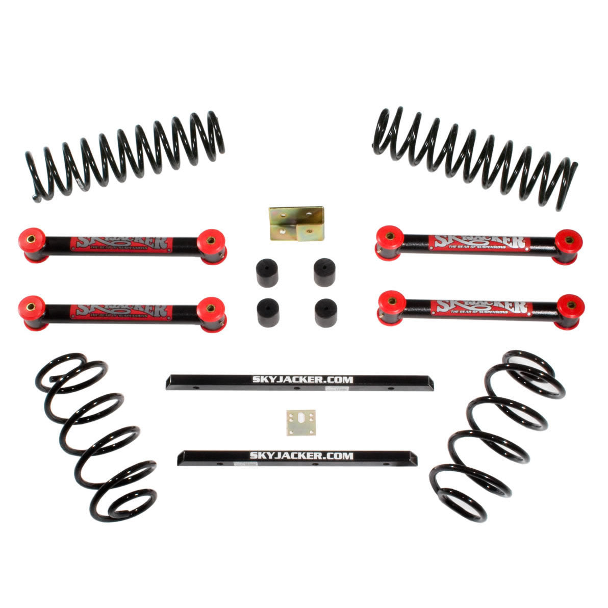 Jeep TJ Standard Lift Kit 2.5 Inch Lift Includes Front/Rear Coil Springs Lower Links Bump Stops Transfer Case Lowering Kit Skyjacker