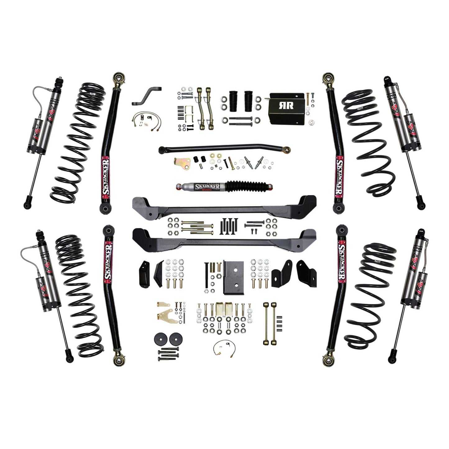 4 Inch Suspension Lift System With ADX 2.0 Remote Reservoir Shocks 97-06 Jeep Wrangler TJ Skyjacker