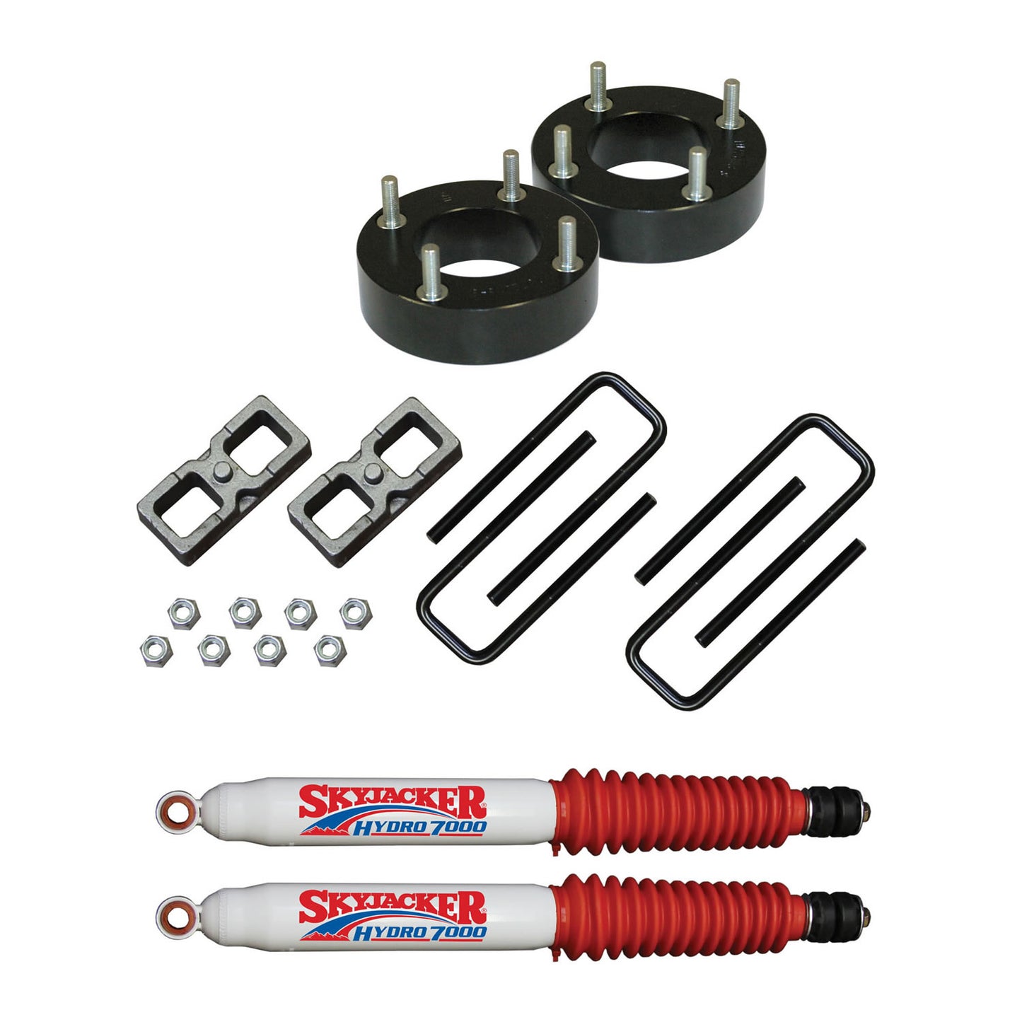 Suspension Lift Kit w/Shock 2 Inch Front Lift 07-17 Tundra Incl. Metal Spacers Rear Blocks U Bolts Skyjacker