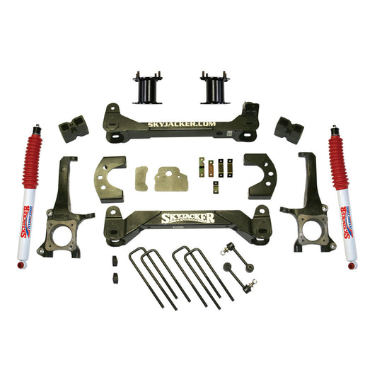 Suspension Lift Kit w/Shock 4.5 Inch Lift 07-19 Toyota Tundra Incl. 2 Hydro Shocks/Coil Springs Red Boot Skyjacker