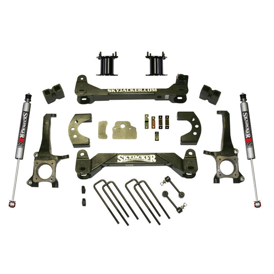 Suspension Lift Kit w/Shock 4.5 Inch Lift 07-19 Toyota Tundra Incl. Front Strut Spacers Rear Block Kit And Monotube 9500 Shocks Skyjacker