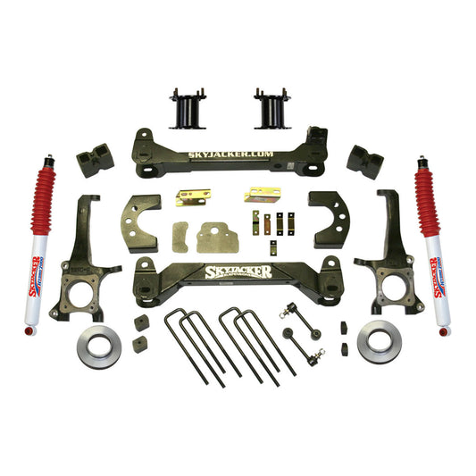 Suspension Lift Kit w/Shock 6 Inch Lift 07-19 Toyota Tundra Incl. 2 Hydro Shocks/Coil Spring Spacers Red Boot Skyjacker