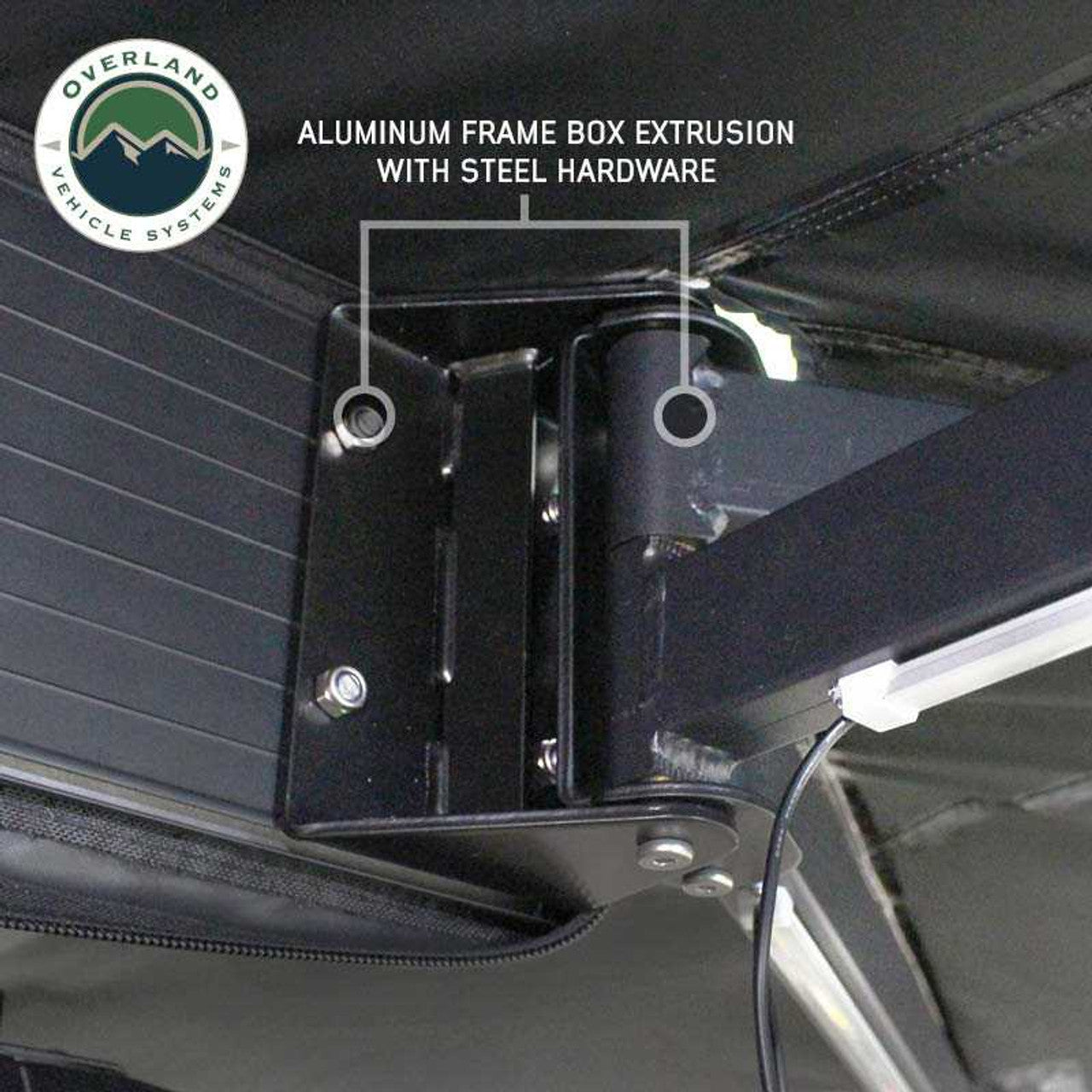 XD Nomadic 270 Degree Awning W/Lights & Black Out - Black Body, Grey Trim & Black Travel Cover