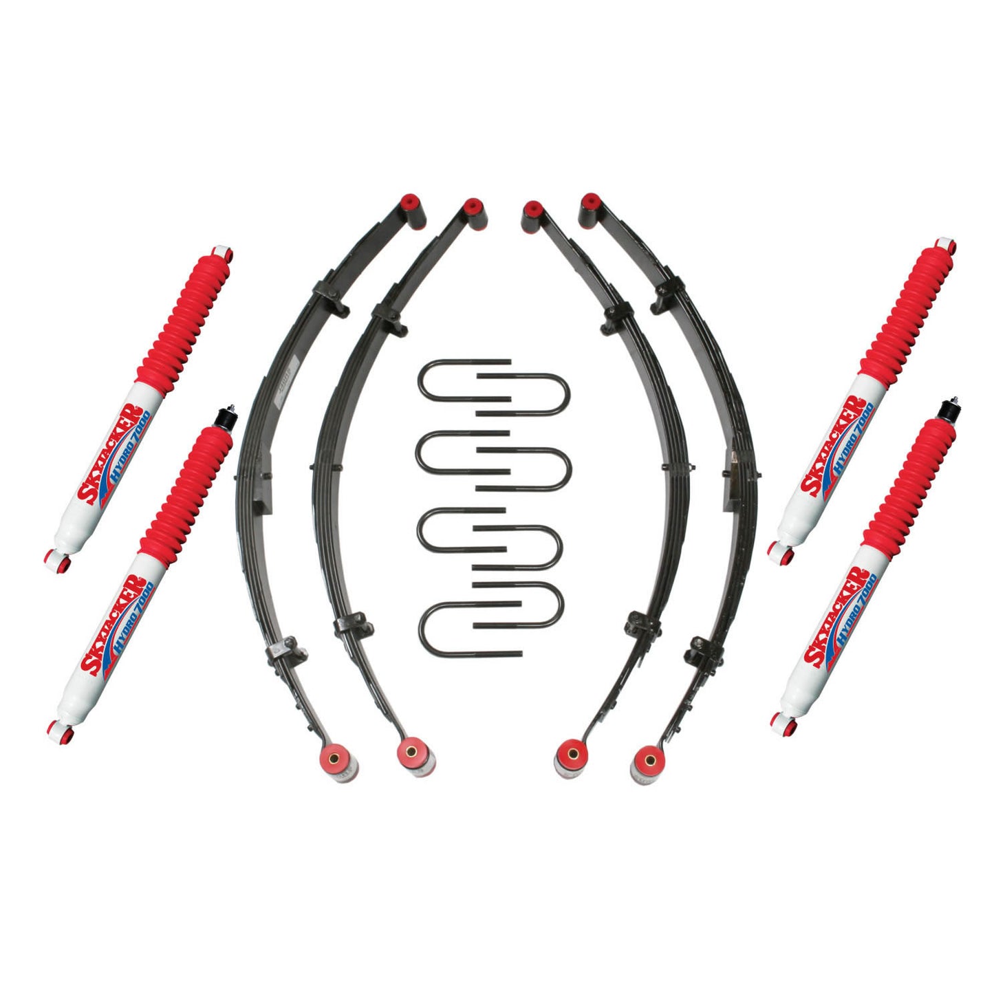 Jeep YJ Suspension Lift Kit 87-95 Wrangler YJ w/Shock Frt/Rr Hydro Shocks 2.5 Inch Lift Incl. Front/Rear Leaf Springs Skyjacker