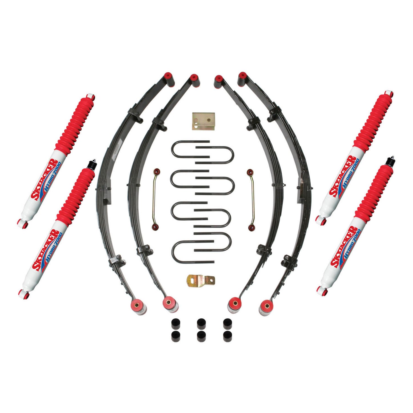 Jeep YJ Suspension Lift Kit w/Shock Frt/Rr Hydro Shocks 4 Inch Lift 87-95 Wrangler YJ Front/Rear Leaf Spring Skyjacker