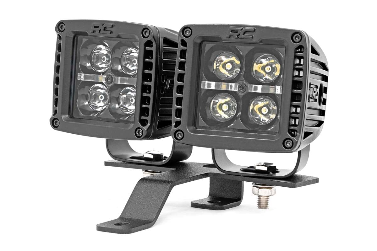 LED Light Kit - Quad - Cowl Mount - 2" Black - Amber DRL - Jeep Gladiator JT/Wrangler JL (18-24)