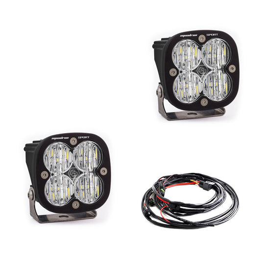 Squadron Sport Black LED Light Pod Pair (Wide Cornering, Clear)