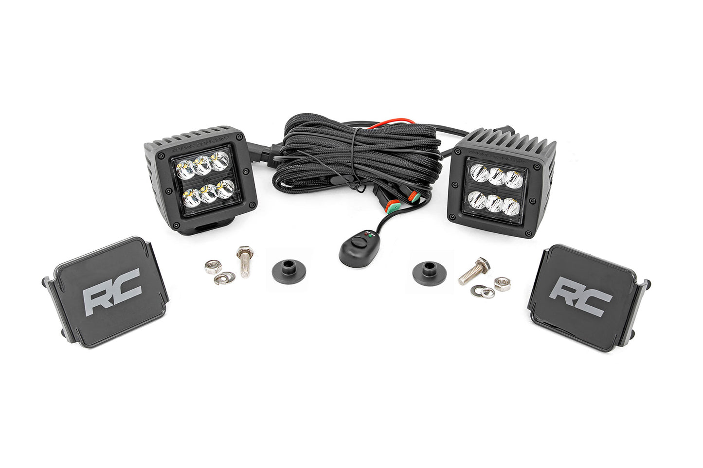 LED Light Kit - Ditch Mount - 2" Black Pair - Spot Pattern - Ford Bronco (21-24)