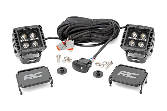 LED Light Kit - Ditch Mount - 2" Black Pair - White DRL - Ford Bronco (21-24)