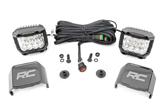 LED Light Kit - Ditch Mount - 2" Chrome Pair - Wide - Ford Bronco 4WD (21-24)