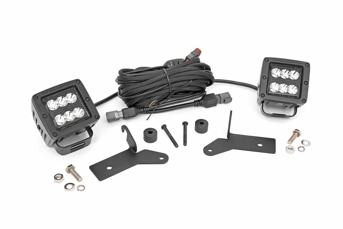 LED Light Kit - Hinge Mount - 2" Black Pair - Jeep Gladiator JT/Wrangler JL (18-24)