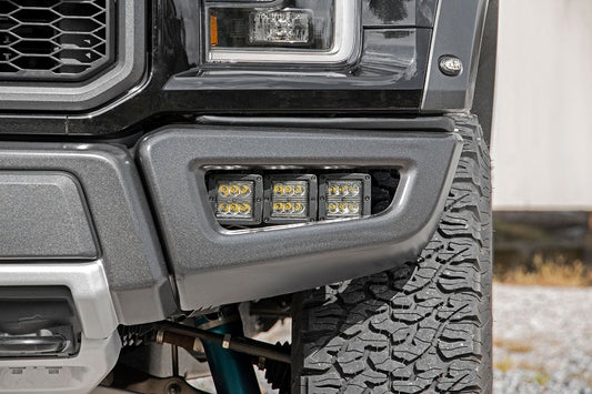 LED Light Kit - Fog Mount - Triple 2" Black Pair - Ford Raptor 4WD (17-20)