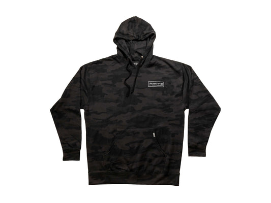 Rusty's Off Road Products - Rusty's Black Out Camo Patch Logo Pullover Hoodie