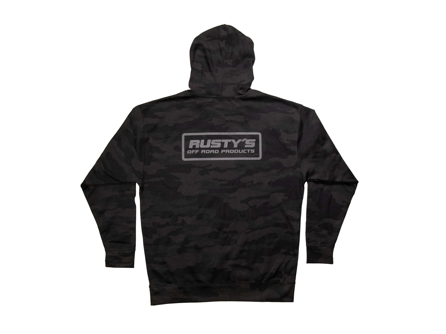 Rusty's Off Road Products - Rusty's Black Out Camo Patch Logo Pullover Hoodie