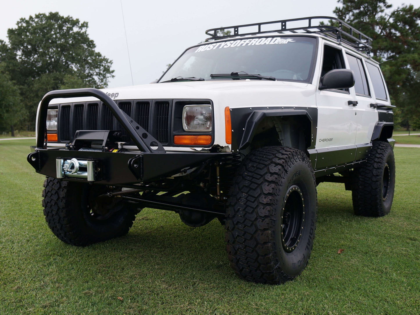 Rusty's Off Road Products - Rusty's Bumper - Front Trail Bumper w/ Upright Winch Mount - XJ