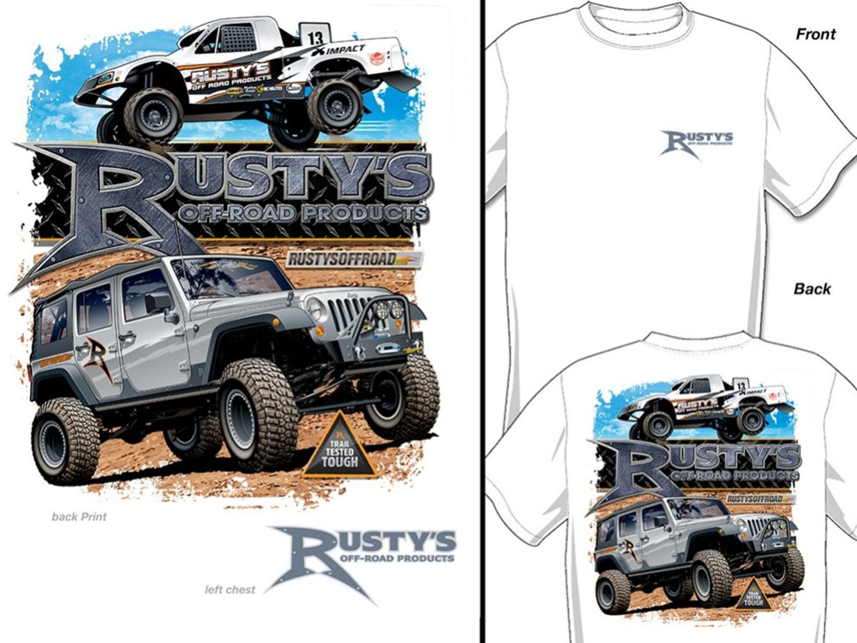 Rusty's Off Road Products - Rusty's Short Sleeve Dark Grey Racing and Off-Road Shirt