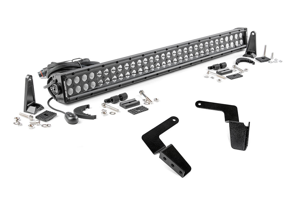 LED Light Kit - Bumper Mount - 30" Black Dual Row - Toyota FJ Cruiser (07-14)