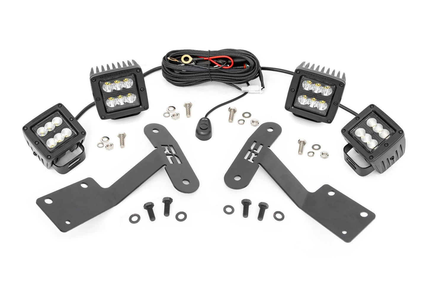 LED Light Kit - Ditch Mount - Dual 2" Black Pairs - Spot/Flood - Toyota Tundra (14-21)