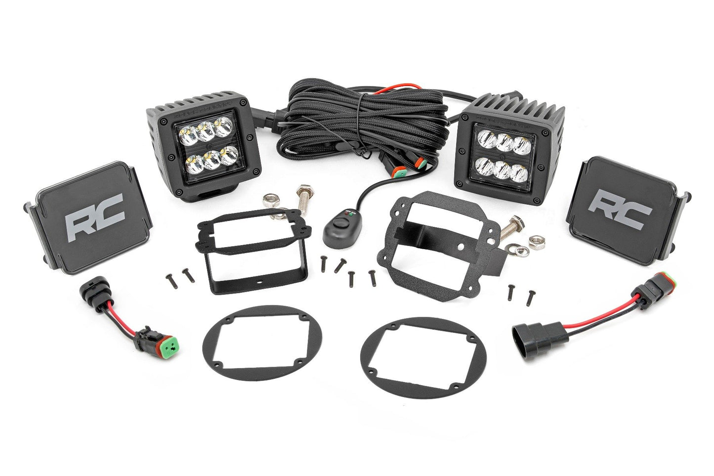 LED Light Kit - Fog Mount - 2" Black Pair - Jeep Wrangler JK/Wrangler Unlimited (10-18)