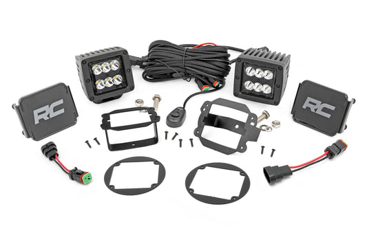 LED Light Kit - Fog Mount - 2" Black Pair - Jeep Wrangler JK/Wrangler Unlimited (10-18)