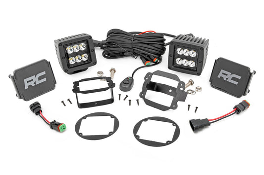 LED Light Kit - Fog Mount - 2" Black Pair - Jeep Wrangler JK/Wrangler Unlimited (07-09)