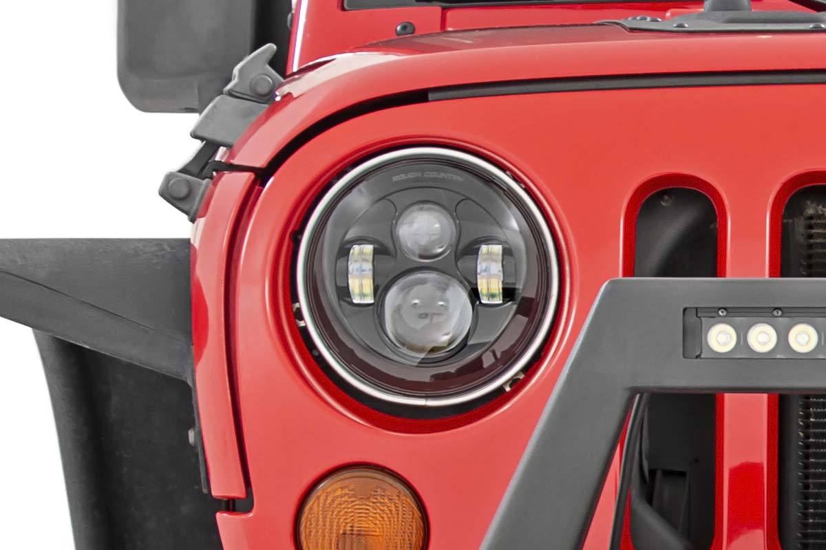 7 Inch LED Headlights - DOT Approved - Jeep Wrangler JK/Wrangler TJ/Wrangler Unlimited